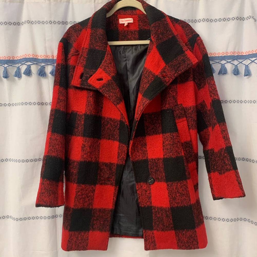 LONG BUFFALO PLAID COAT